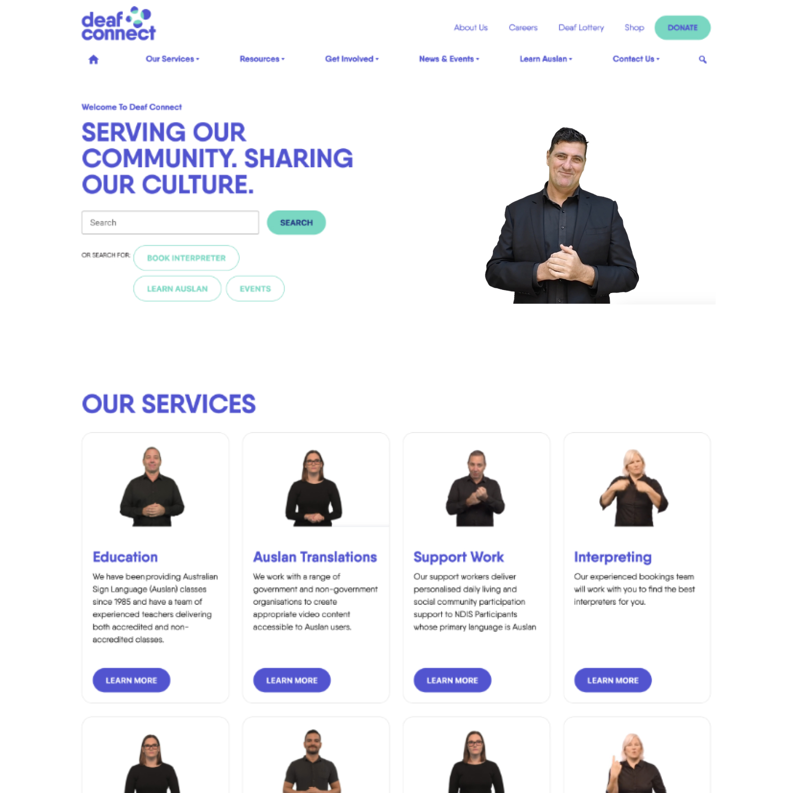 Deaf Connect Home Page Feature